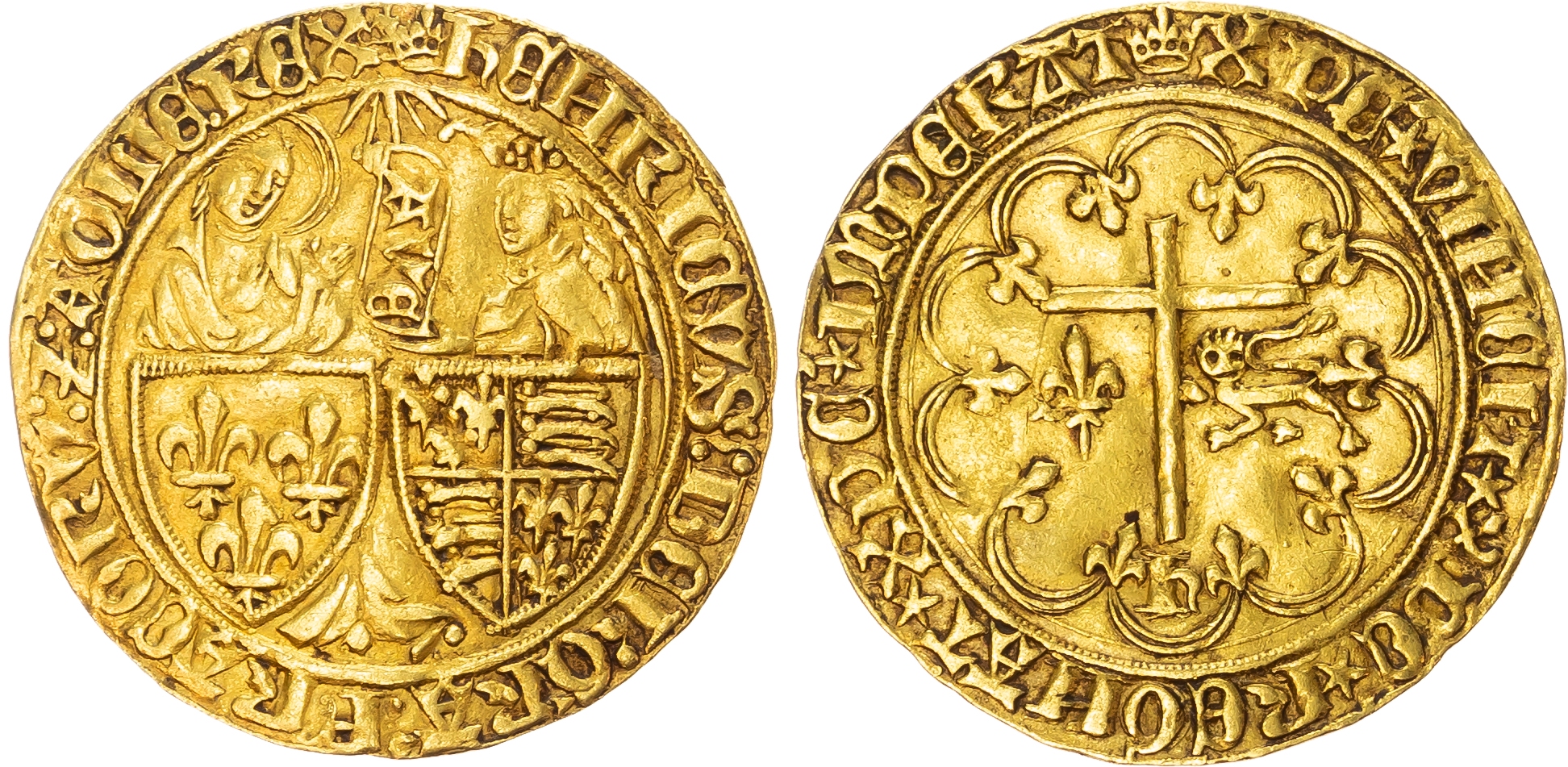 Anglo-Gallic, Henry VI as King of France (1422-1450) Salut d’or, second issue, Paris mint.