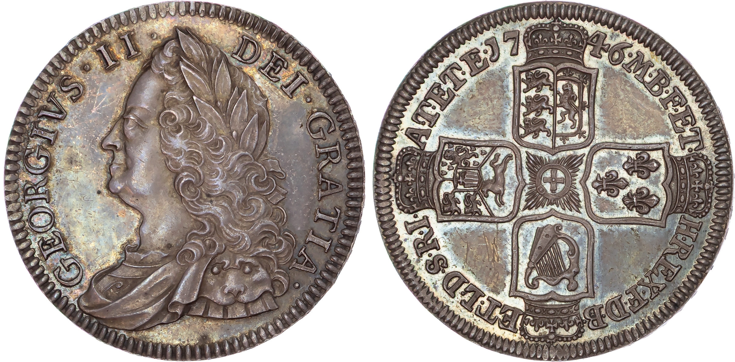George II (1727-1760), AR Proof Halfcrown, 1746, VICESIMO.