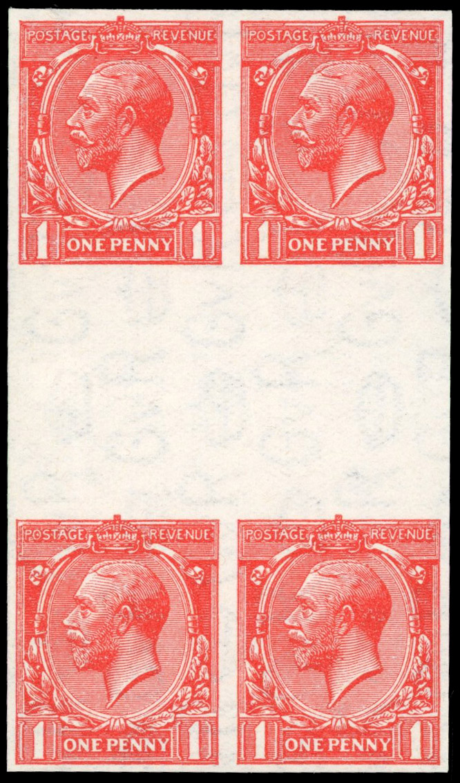 Great Britain 1924 1d Scarlet, Block of Four, BPMA Imprimatur, SG 419a
