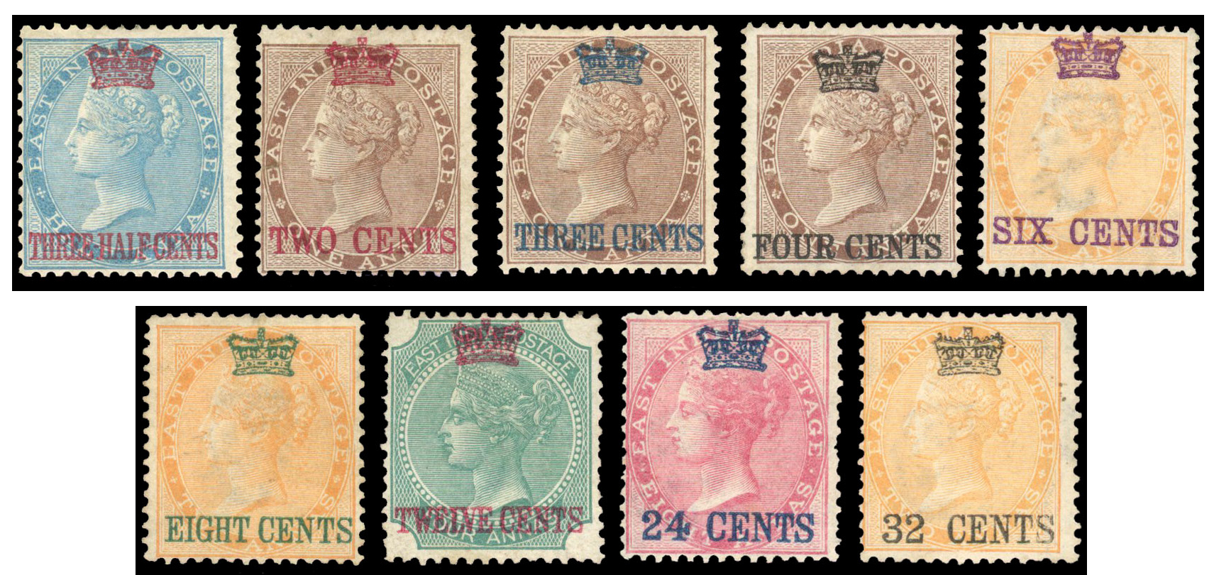 Straits Settlements SG 1-9 mint set 