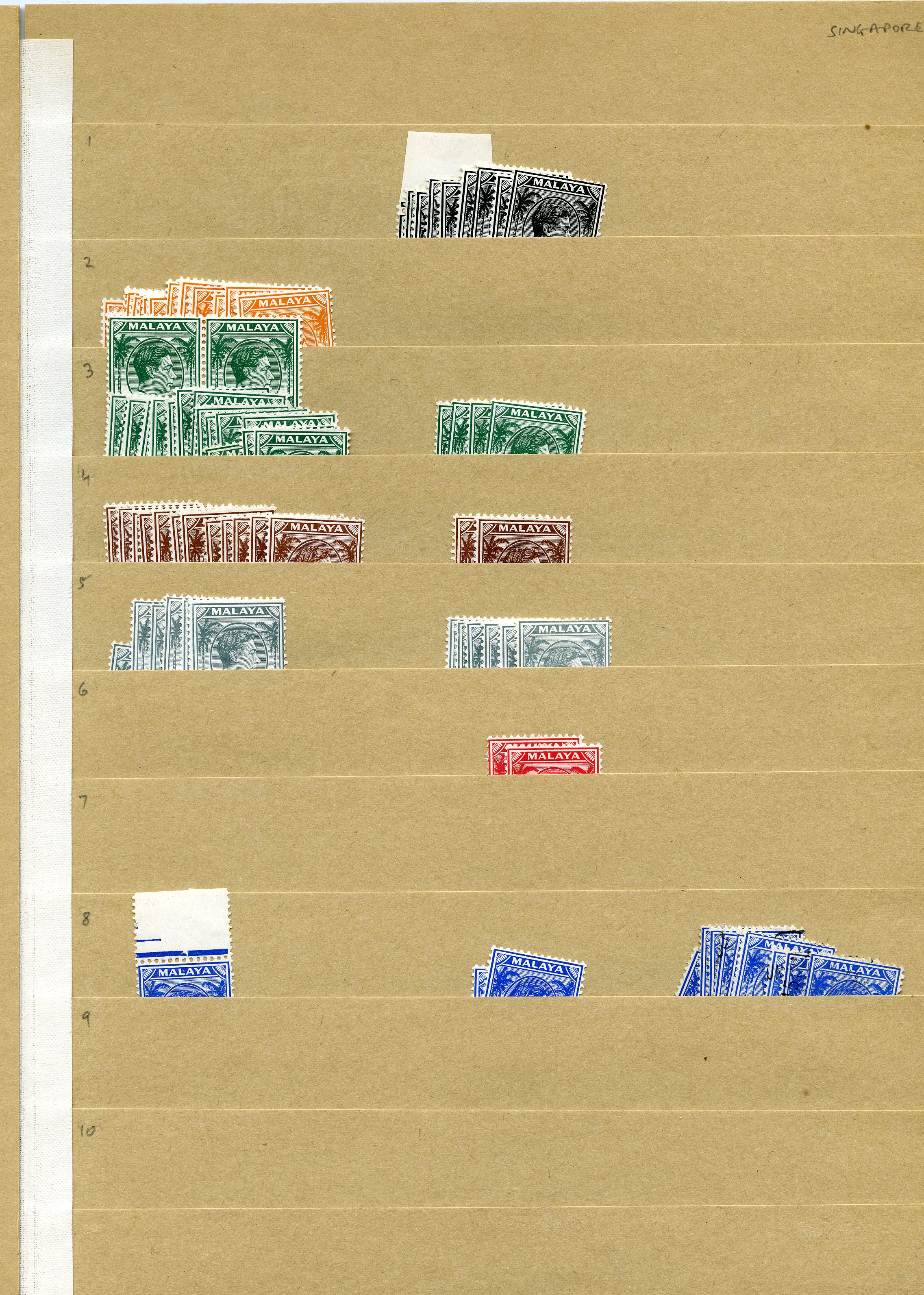 KG VI stock on manila stocksheets, sparse...