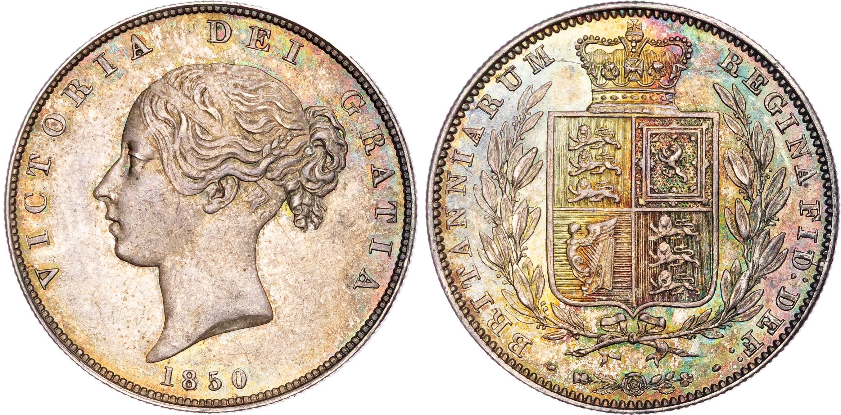 Victoria (1837‐1901), AR Halfcrown, 1850.