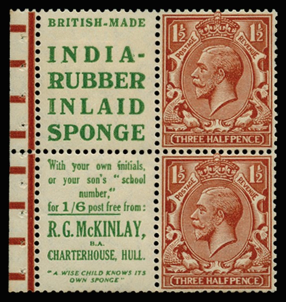 1924 1½d Red brown advertising booklet pane. Superb...