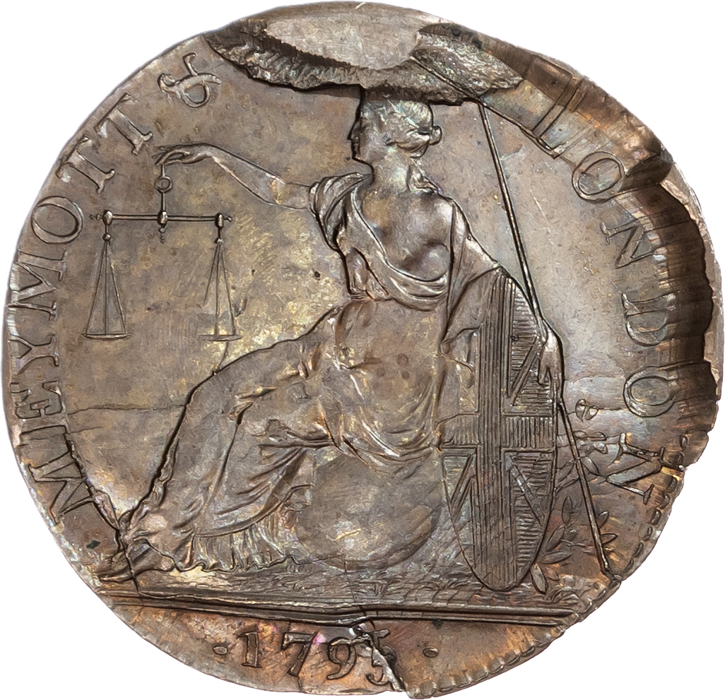 London - Bishopsgate, Clement & Samuel Meymott mule Halfpenny 1795