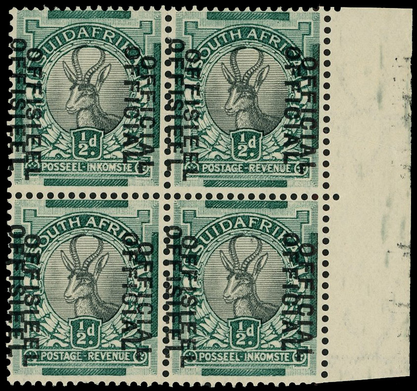 South Africa SG O12e block mint