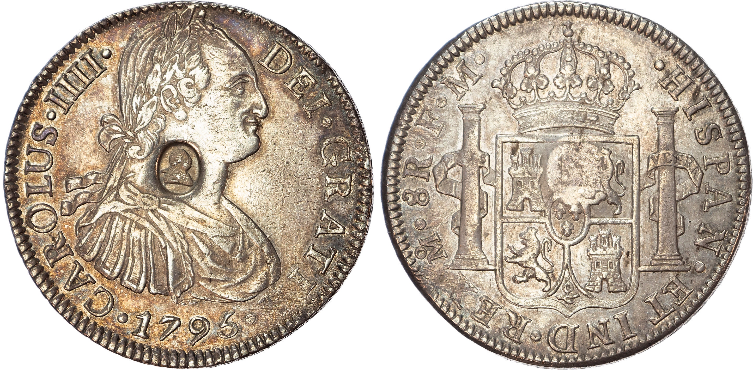 George III, Emergency Issues (1797-1799), Oval-Counterstamped Dollar