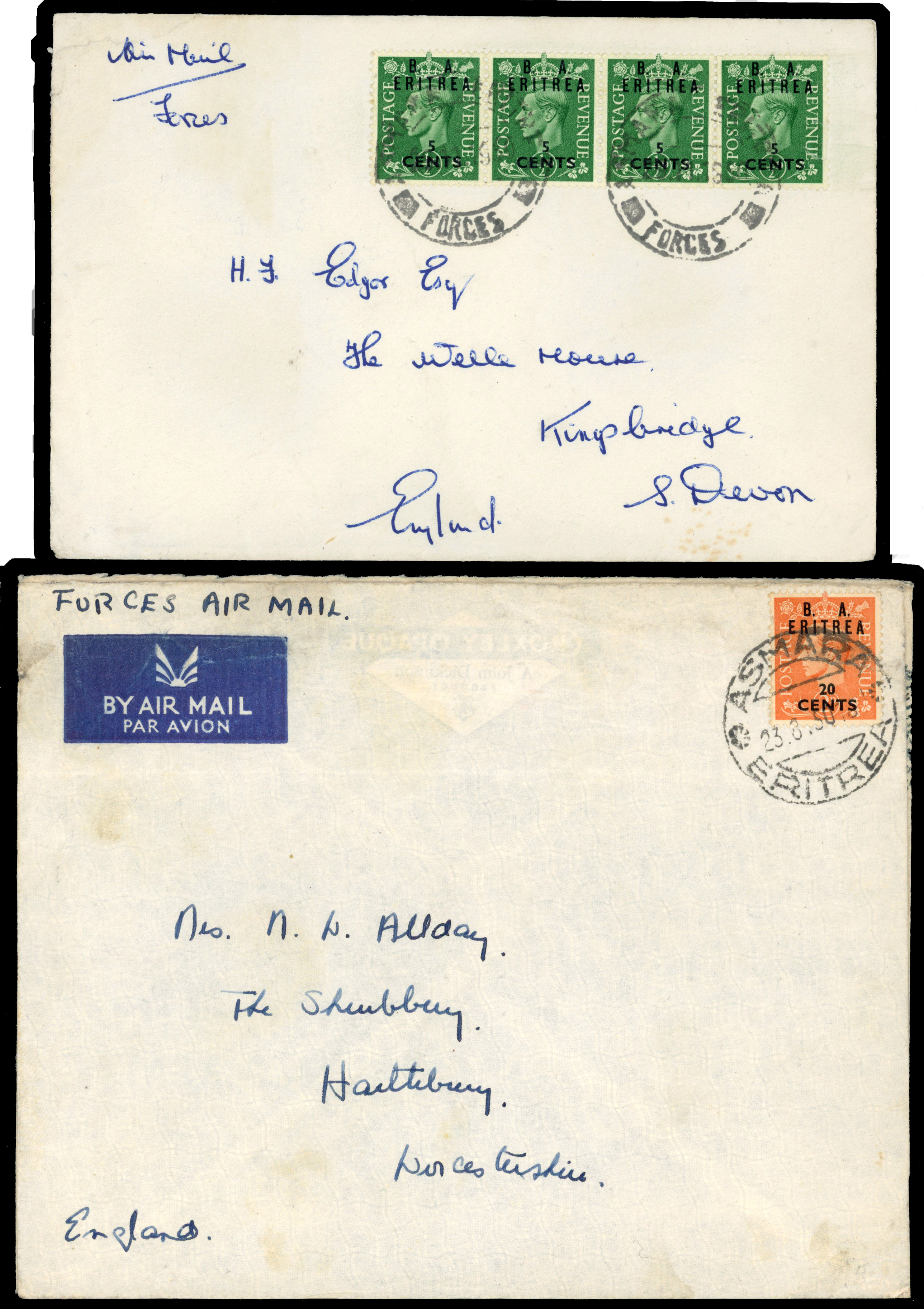 BOIC Eritrea 1948-50 Forces mail