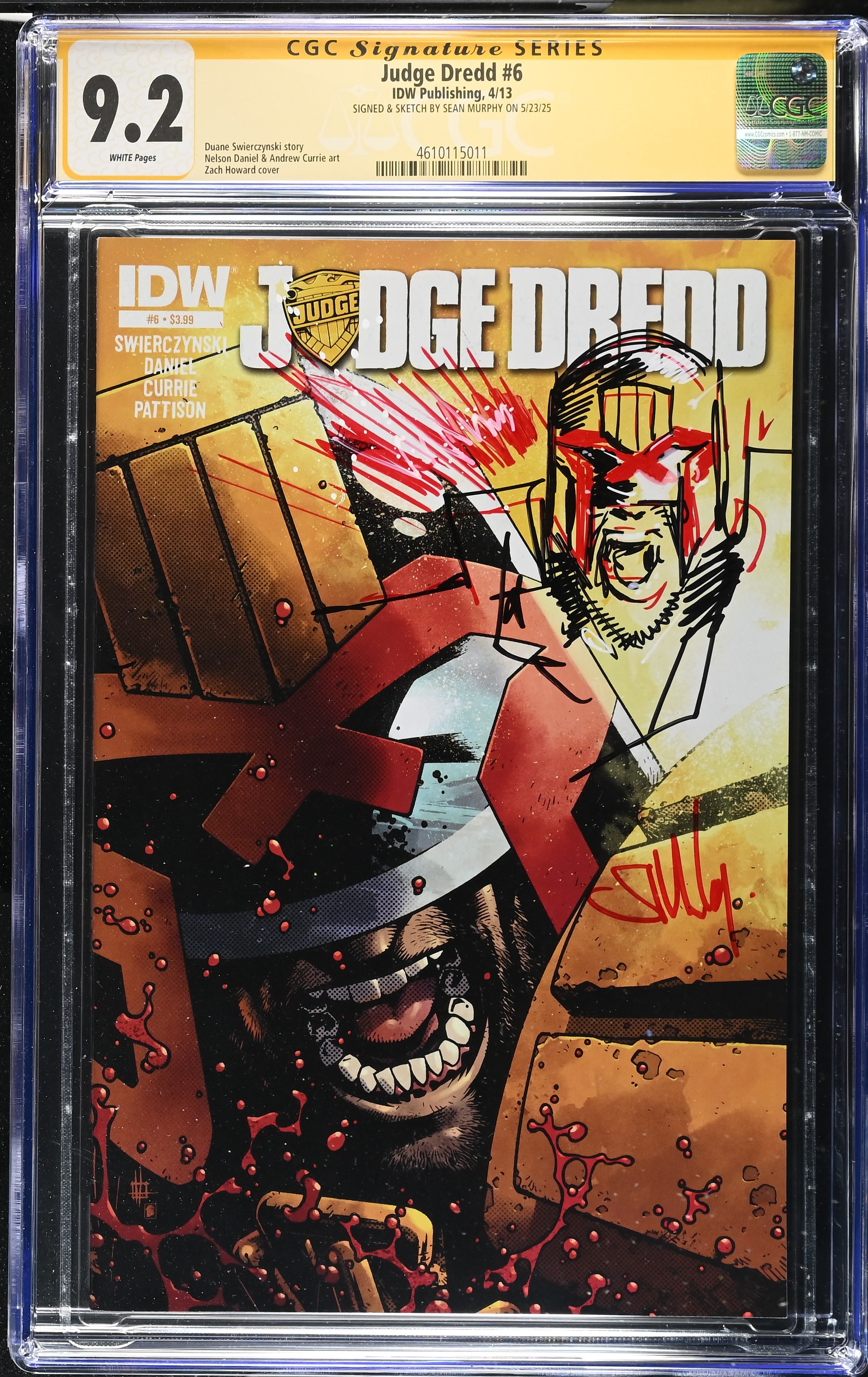Judge Dredd #6 (IDW 2013) CGC 9.2 Signed and Remarqued by Sean Murphy