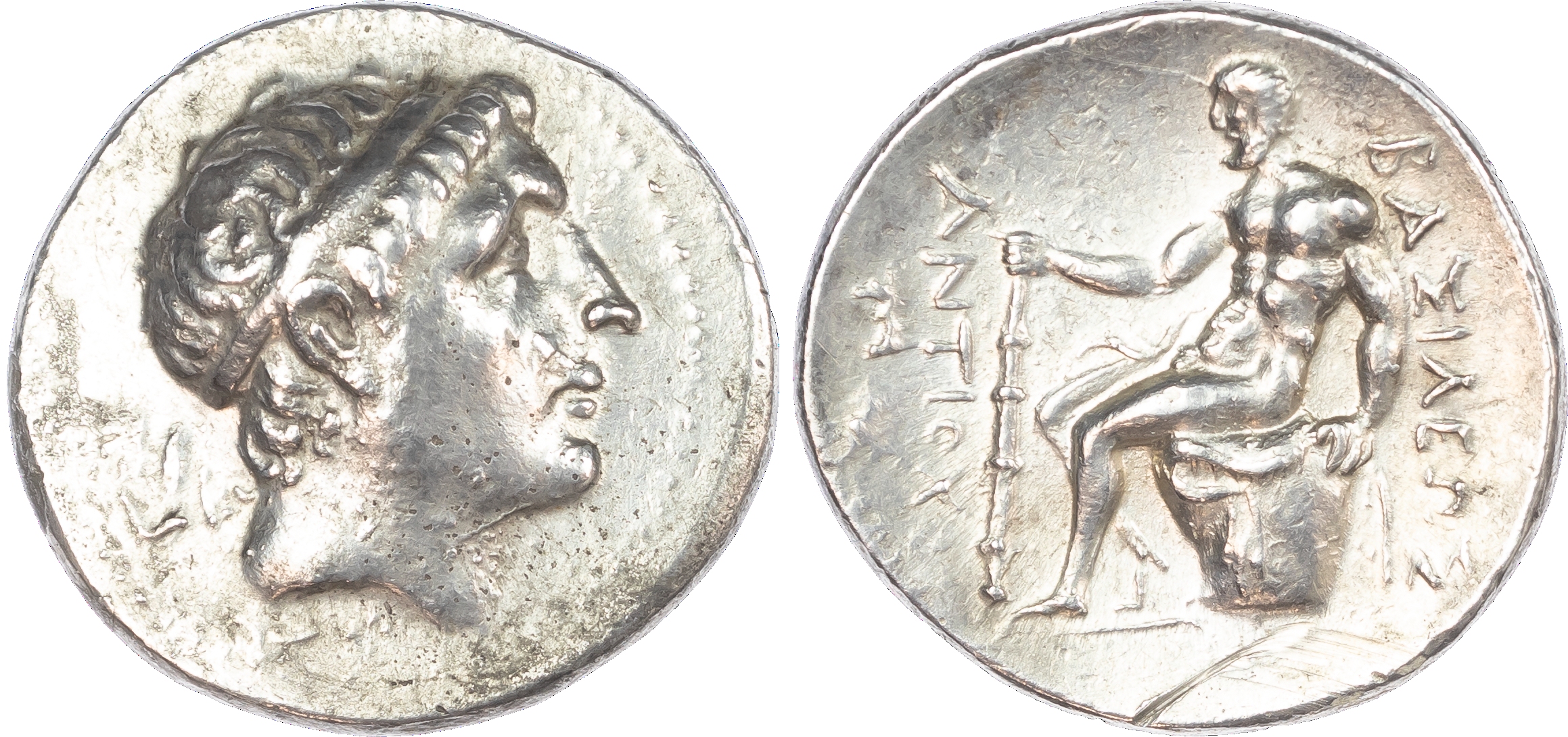Seleucid Empire, Antiochos II Theos (261-246 BC) AR Tetradrachm, mint of Phokaia, 16.93g. Diademed head of Antiochos I