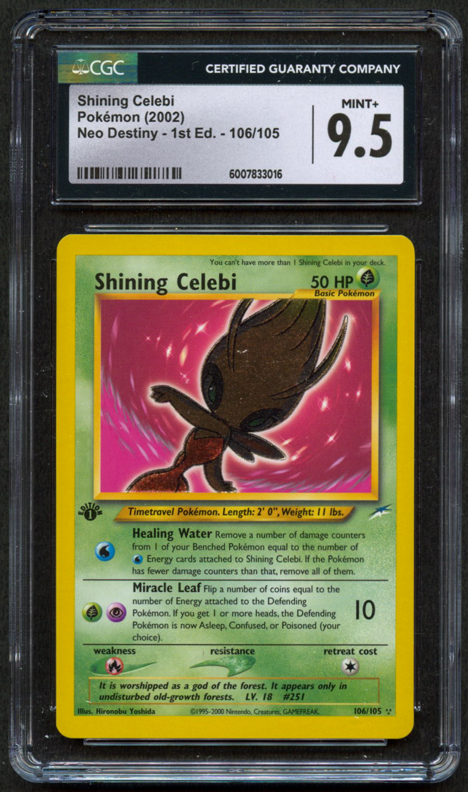 CGC 9.5 Shining Celebi 1st Edition - 106/105 - Neo Destiny