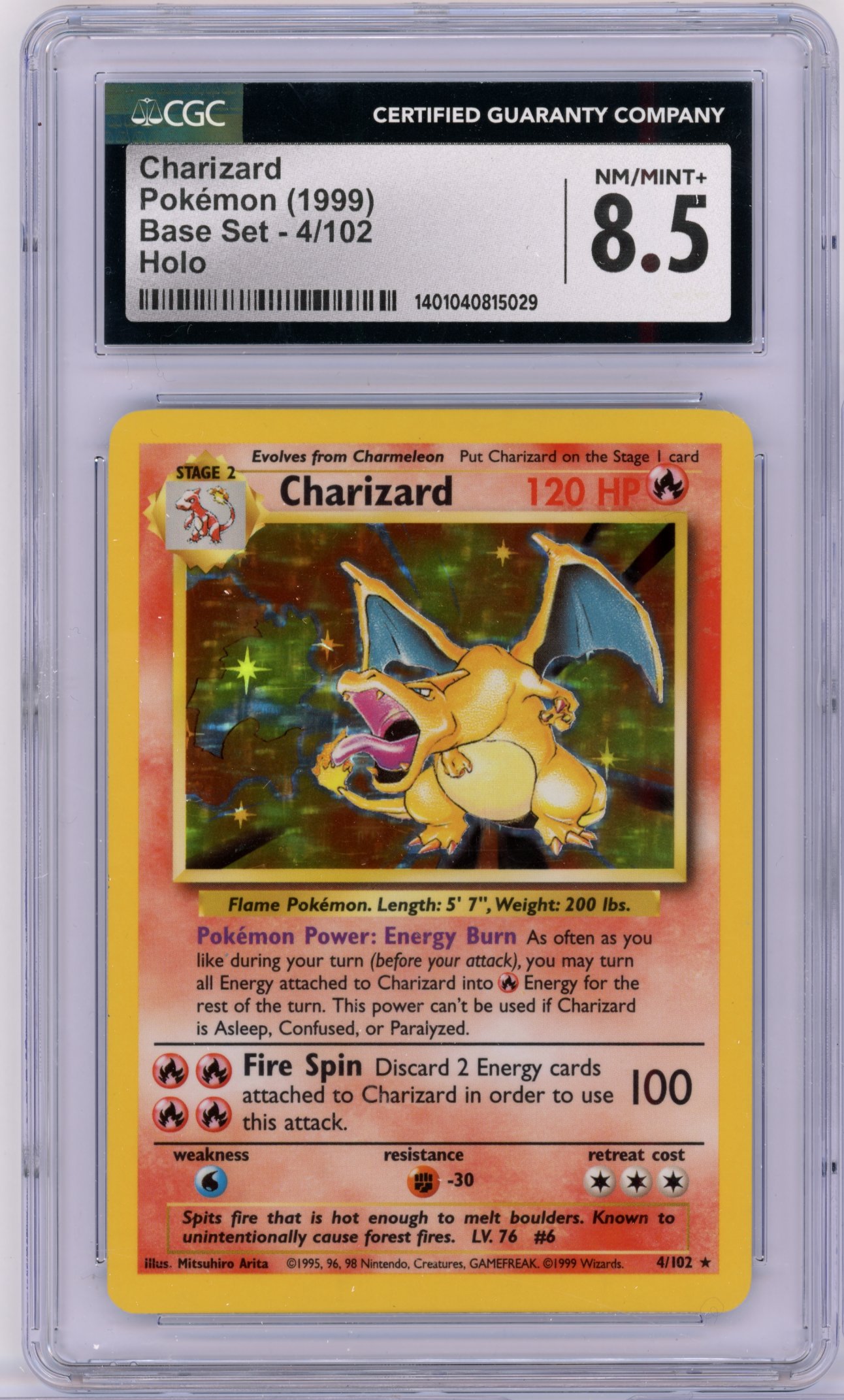 CGC 8.5 Charizard #4 Holo Base Set