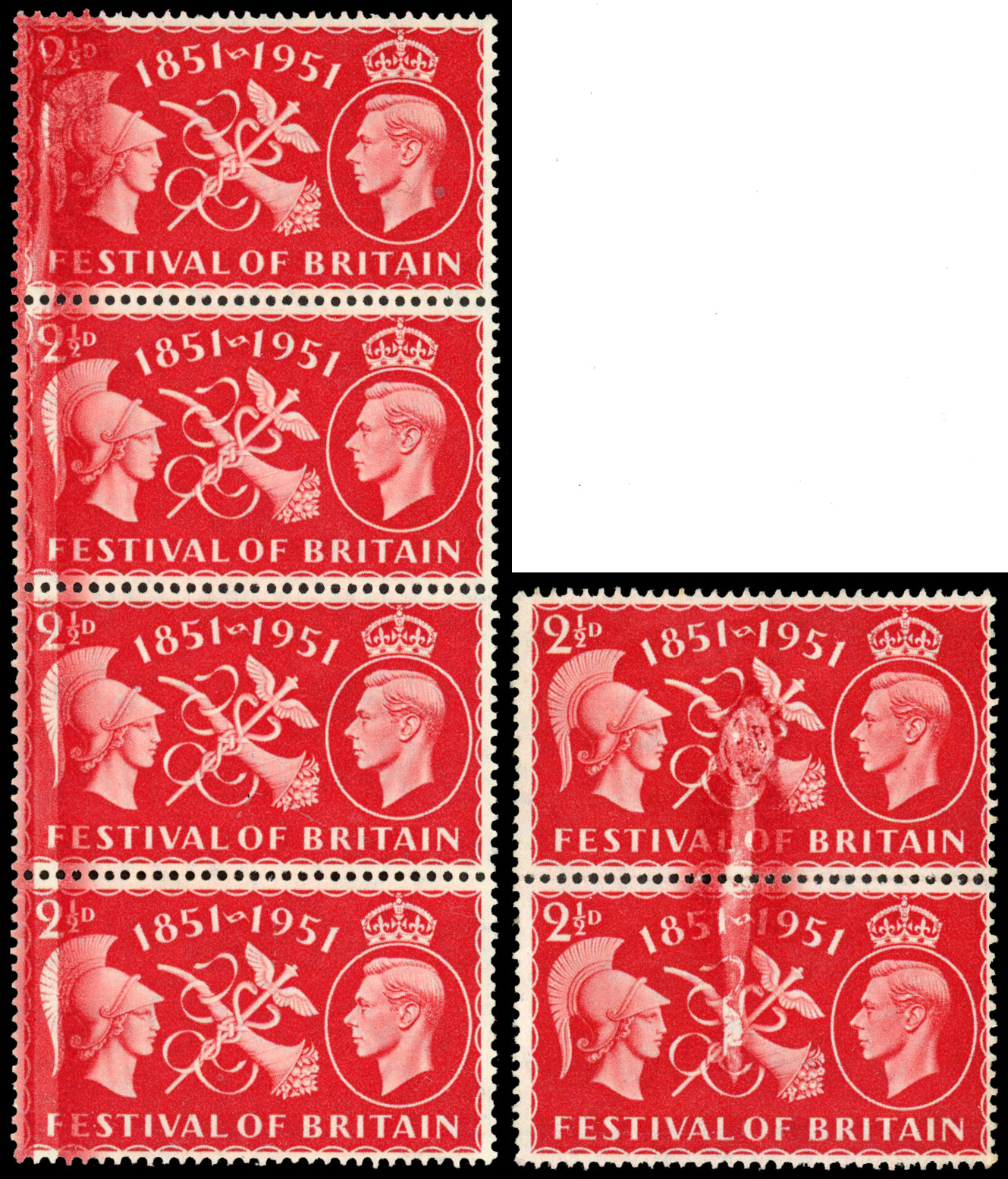 GB SG 513 1951 2½d Festival inking flaws mint