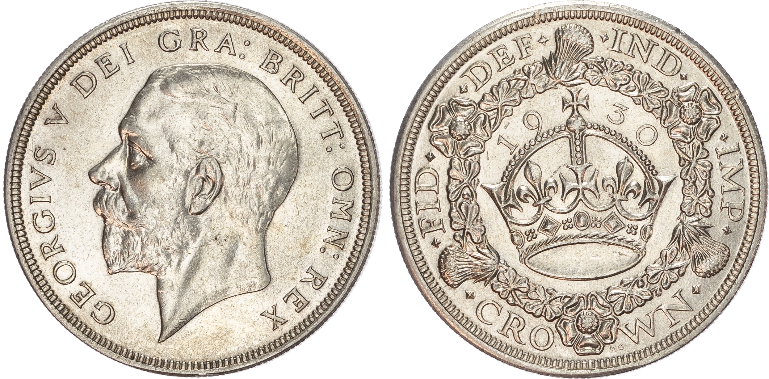 George V (1910-1936), Crown, 1930, wreath type.