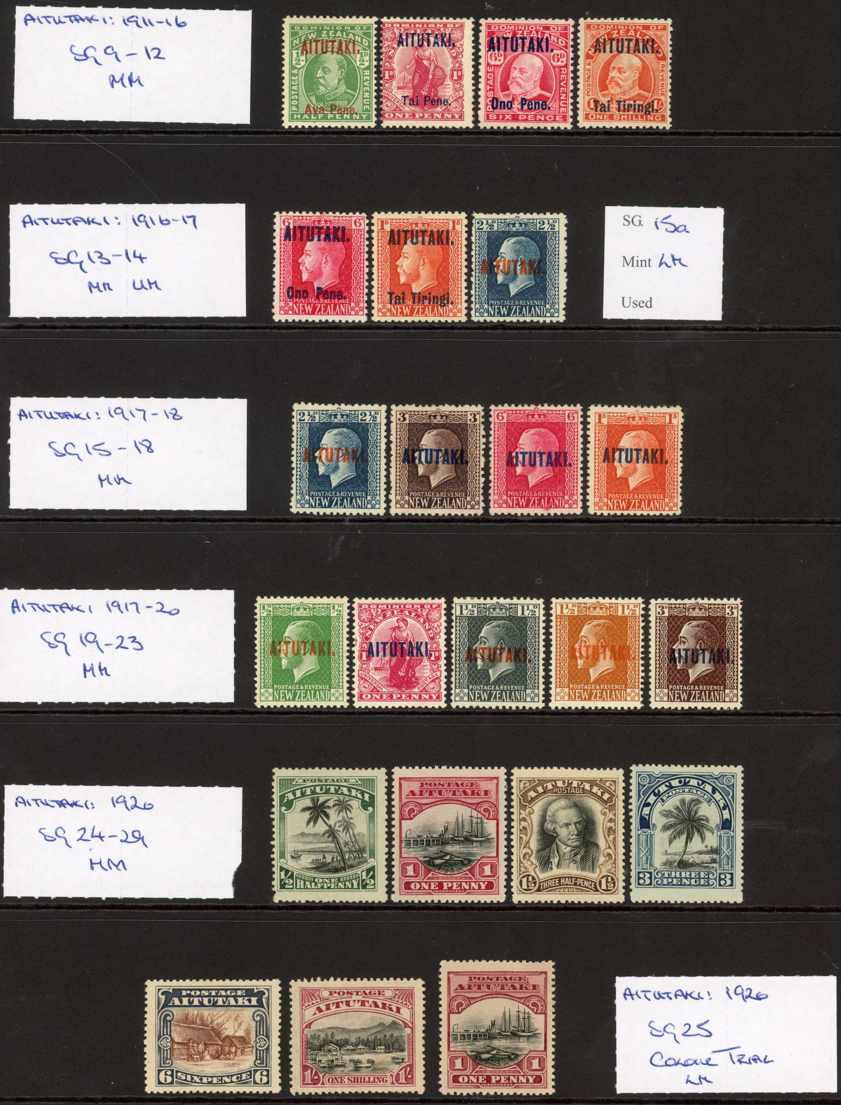 Aitutaki and Penrhyn mint KGV collection