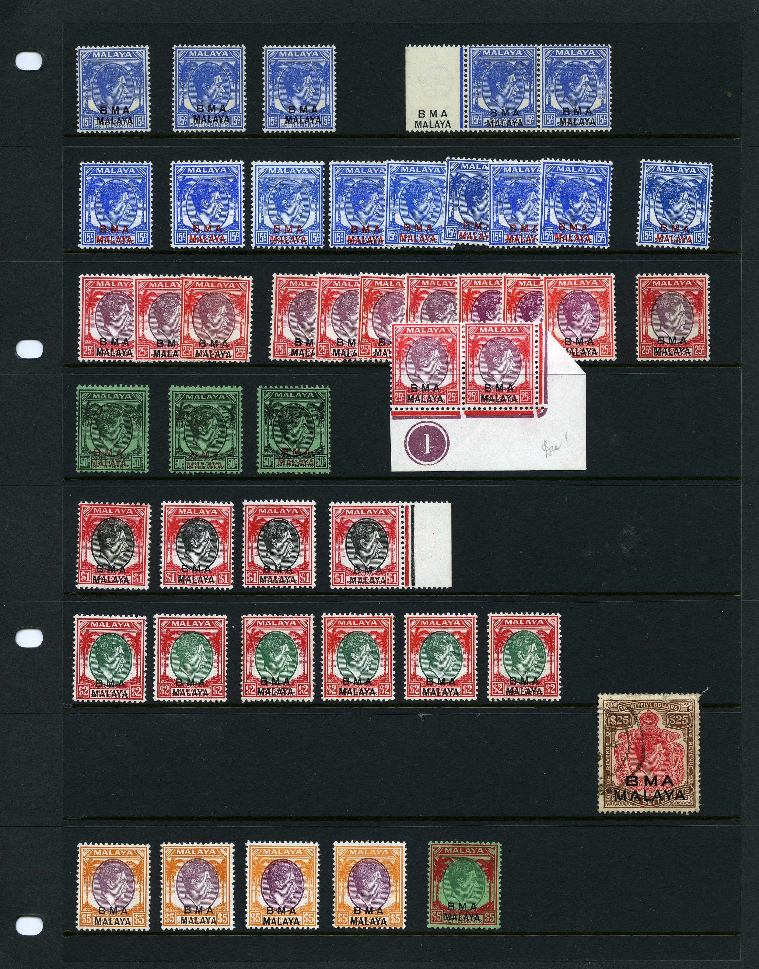 Mint range on two Hagner sheets (116 stamps...