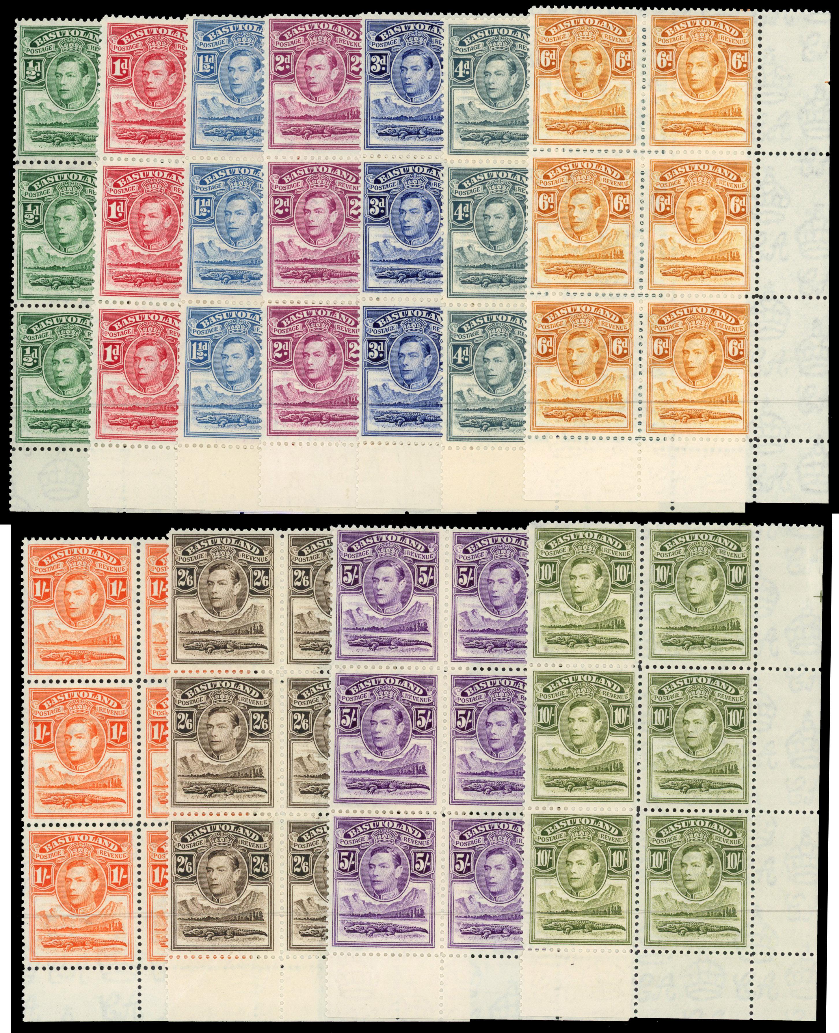 Basutoland SG 18-28 blocks mint