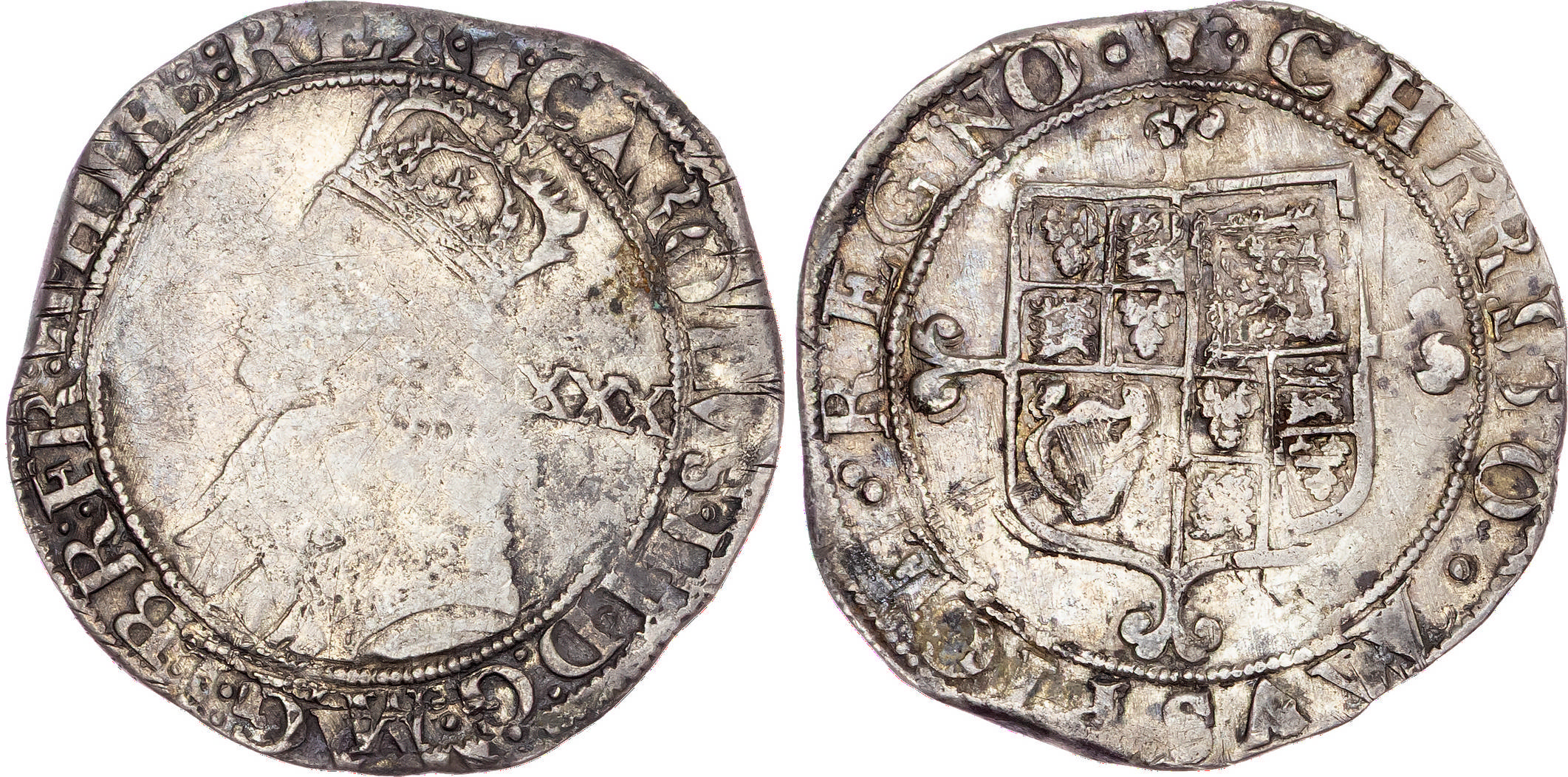 Charles II (1660-1685), AR Halfcrown, Hammered Coinage (1660-2), Third Issue, Tower (London) mint, mm. crown.