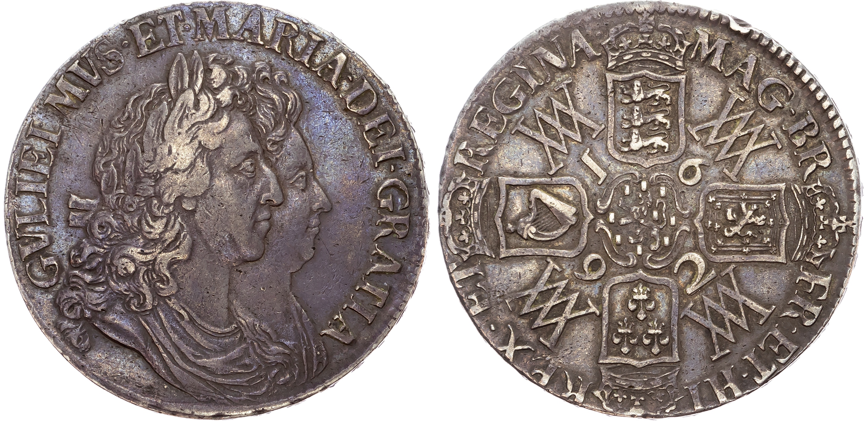 William and Mary (1688-1694), Crown, 1692 QVARTO