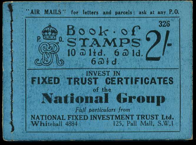 1936 (February) 2/- booklet (#326). Perfs...
