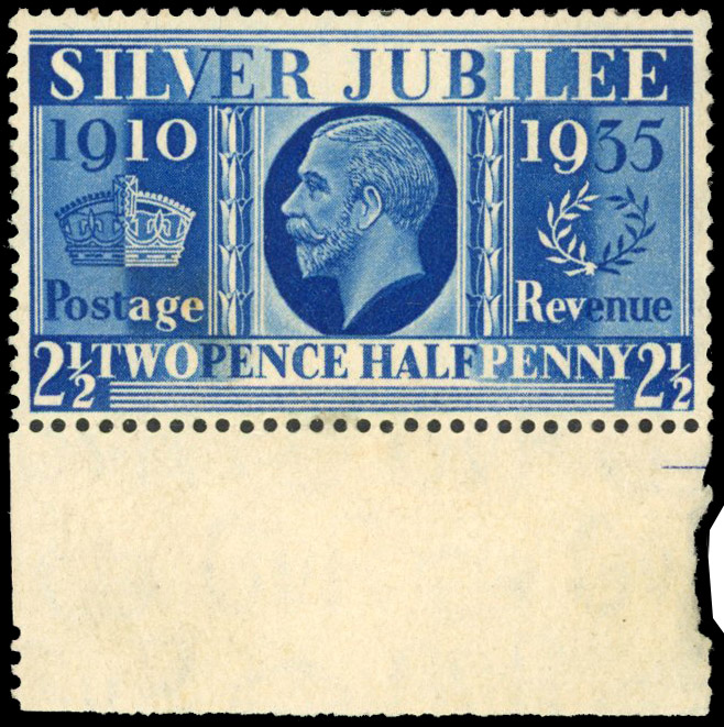 Great Britain 1935 Silver Jubilee 2½d Prussian blue error of colour 