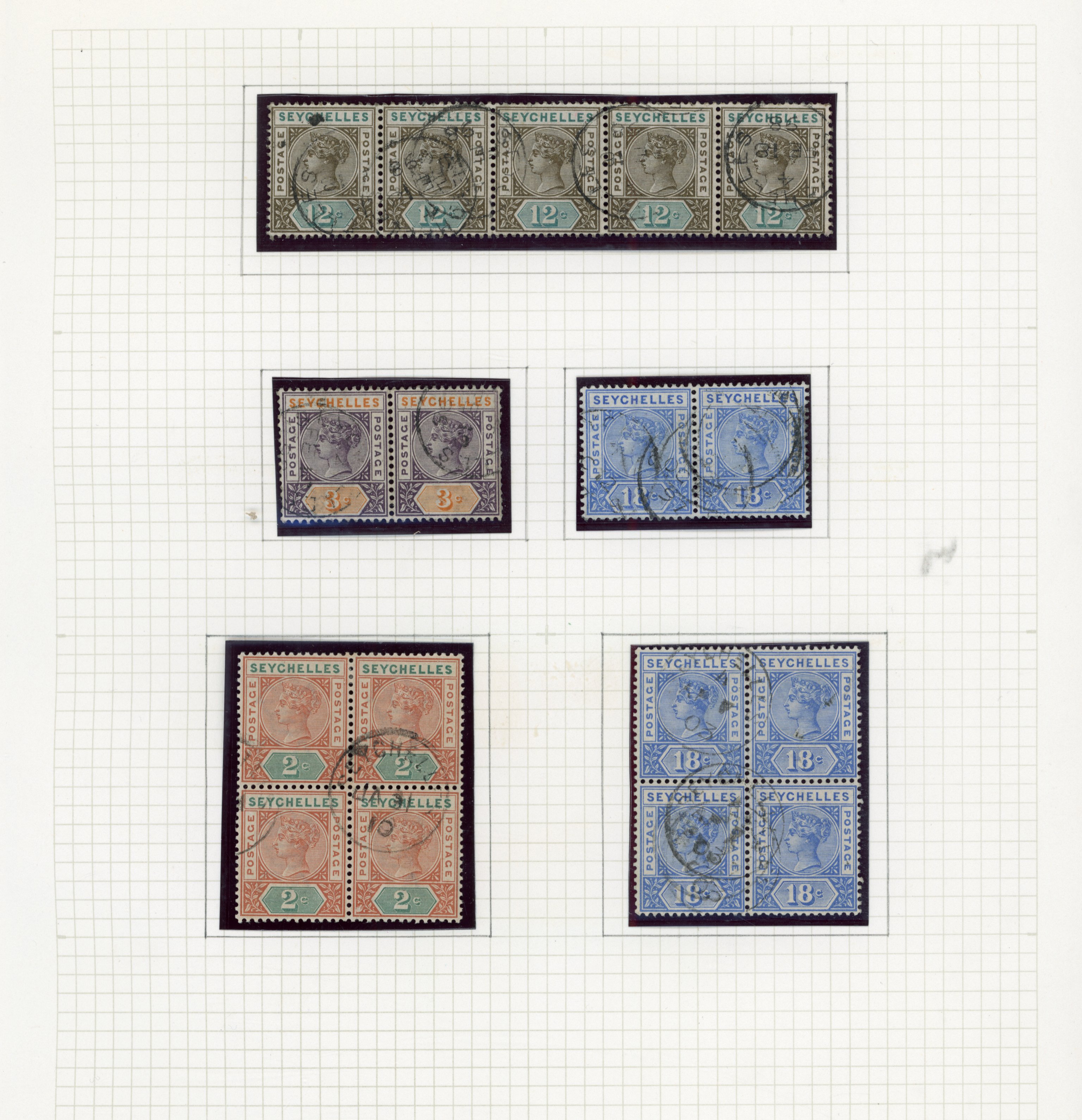 Seychelles 1893-1900 mint and used collection