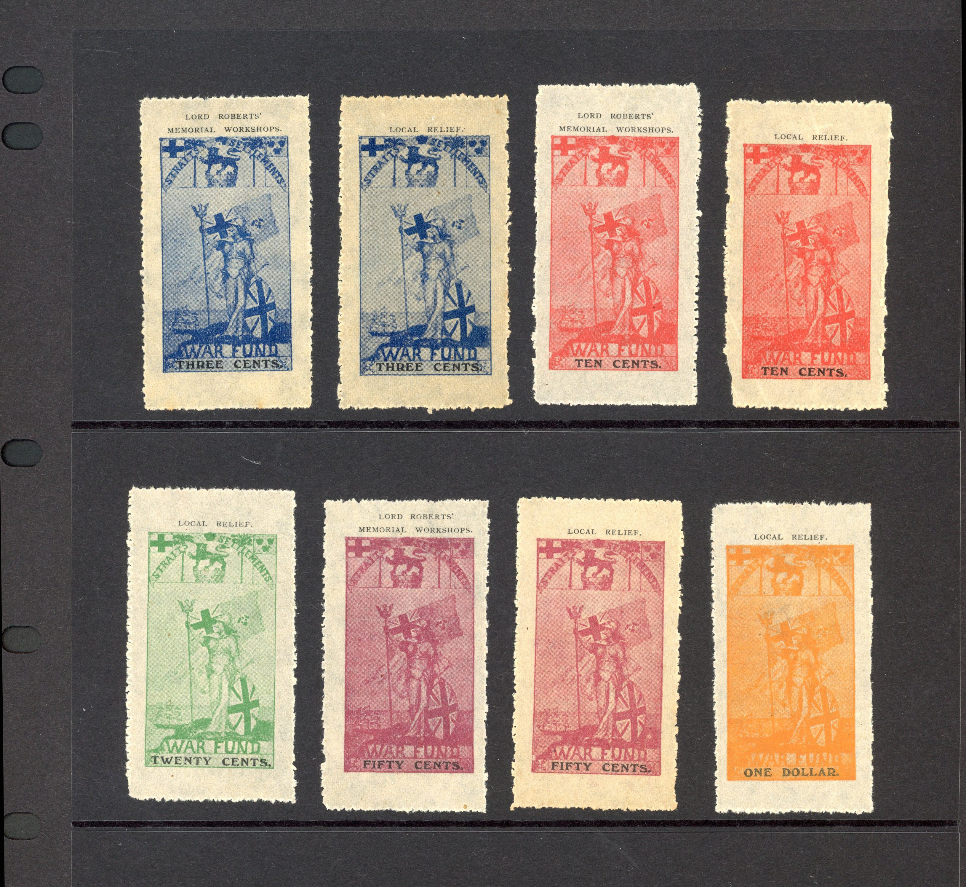 Straits War Charity Labels from WW1