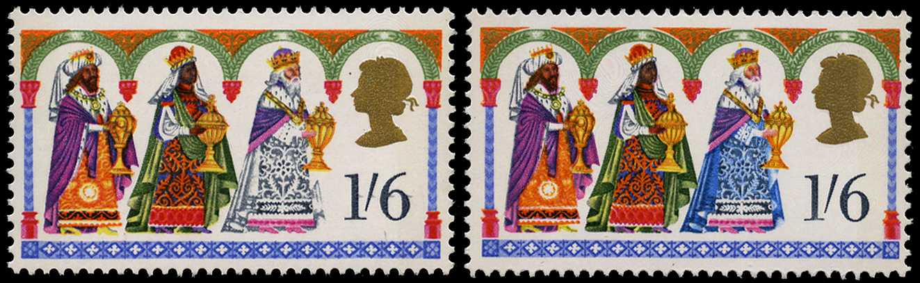 1969 1s6d Christmas new blue omitted,...