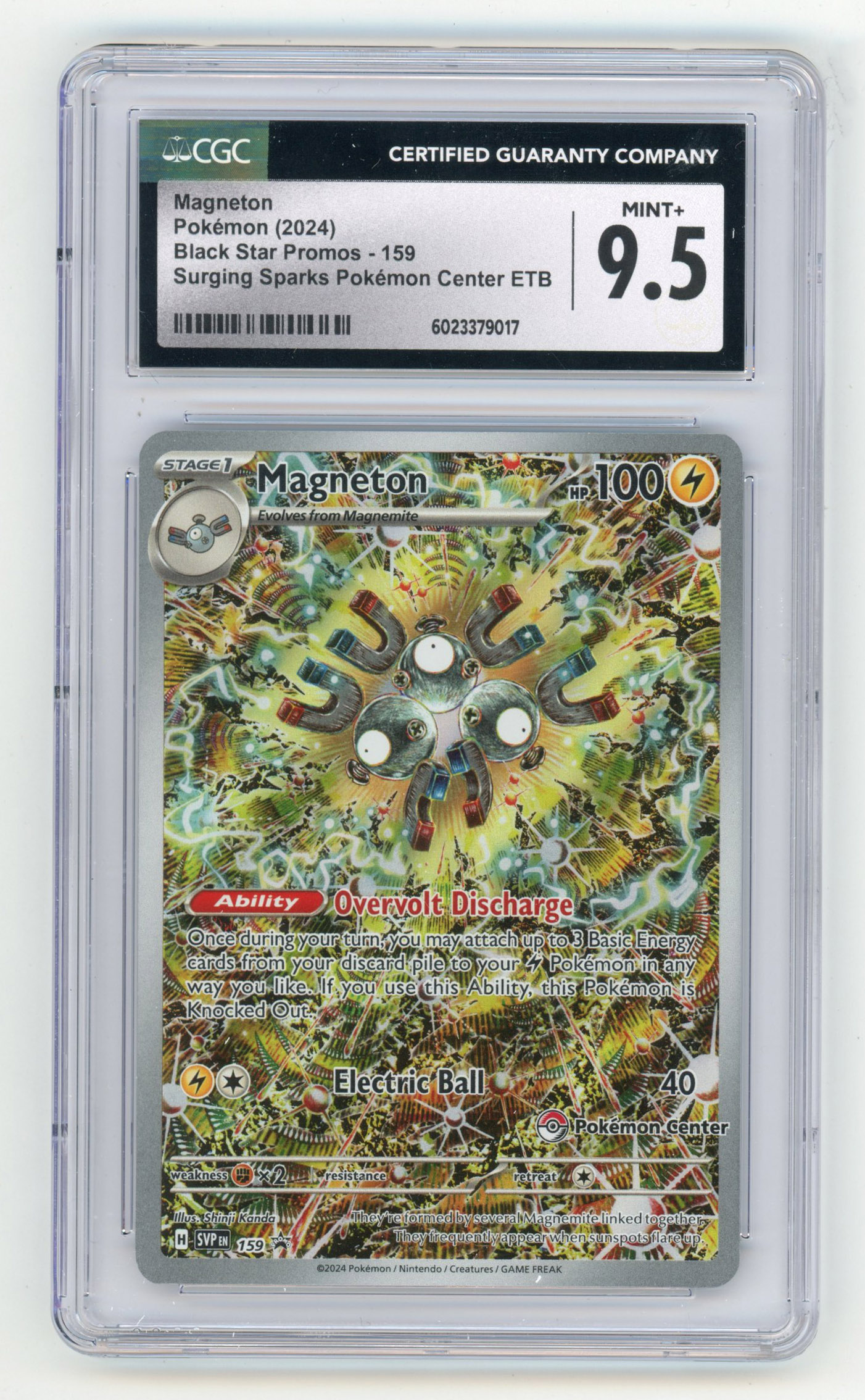 CGC 9.5 Magneton Black Star Promo #159 Pokemon Center - Surging Sparks 2024