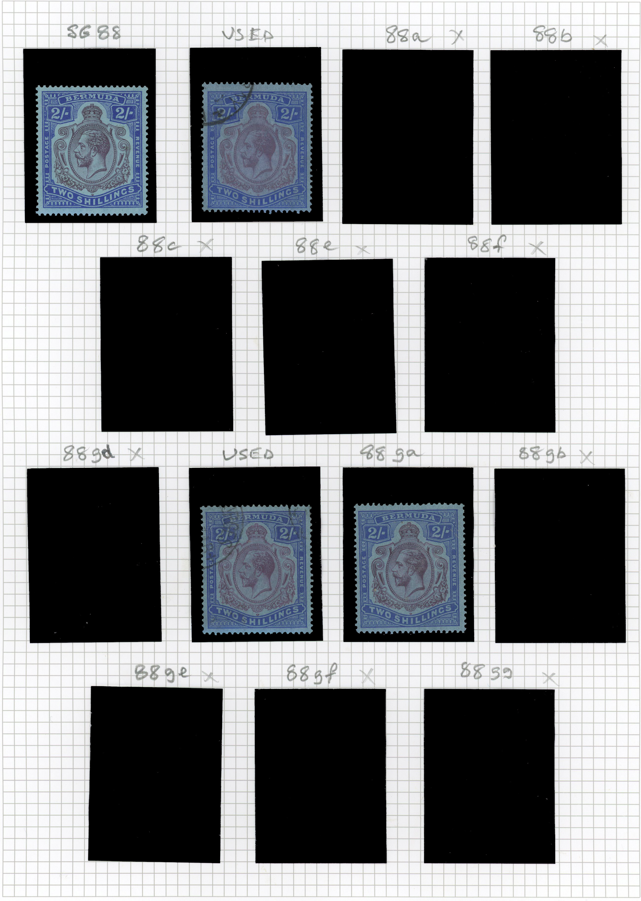 Bermuda SG88/93 1924-32 mint and used range