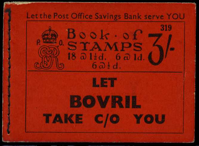 1936 (October) 3/- booklet (#319). Panes...