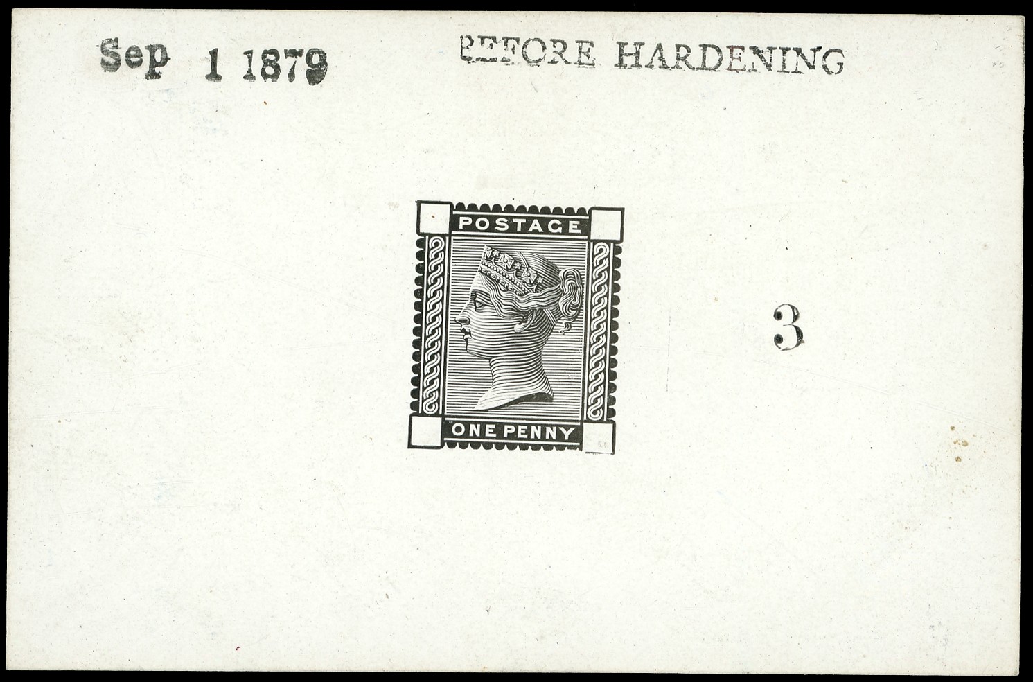 1879 1d Venetian red die proof.