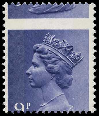 1976 9p deep violet (2 bands) approx...