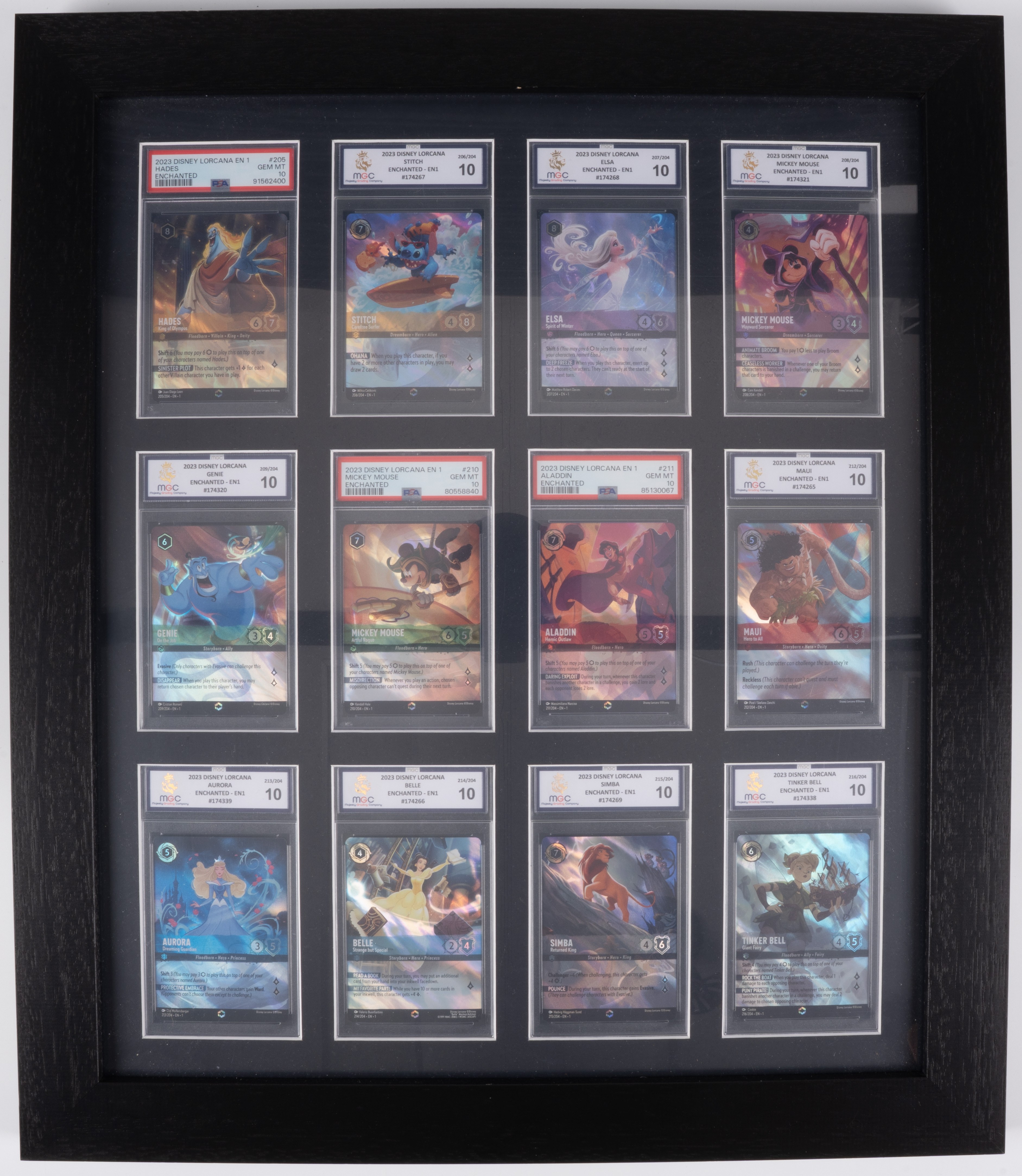 Disney Lorcana EN1 - Complete Enchanted Rare Collection - ALL Grade 10s