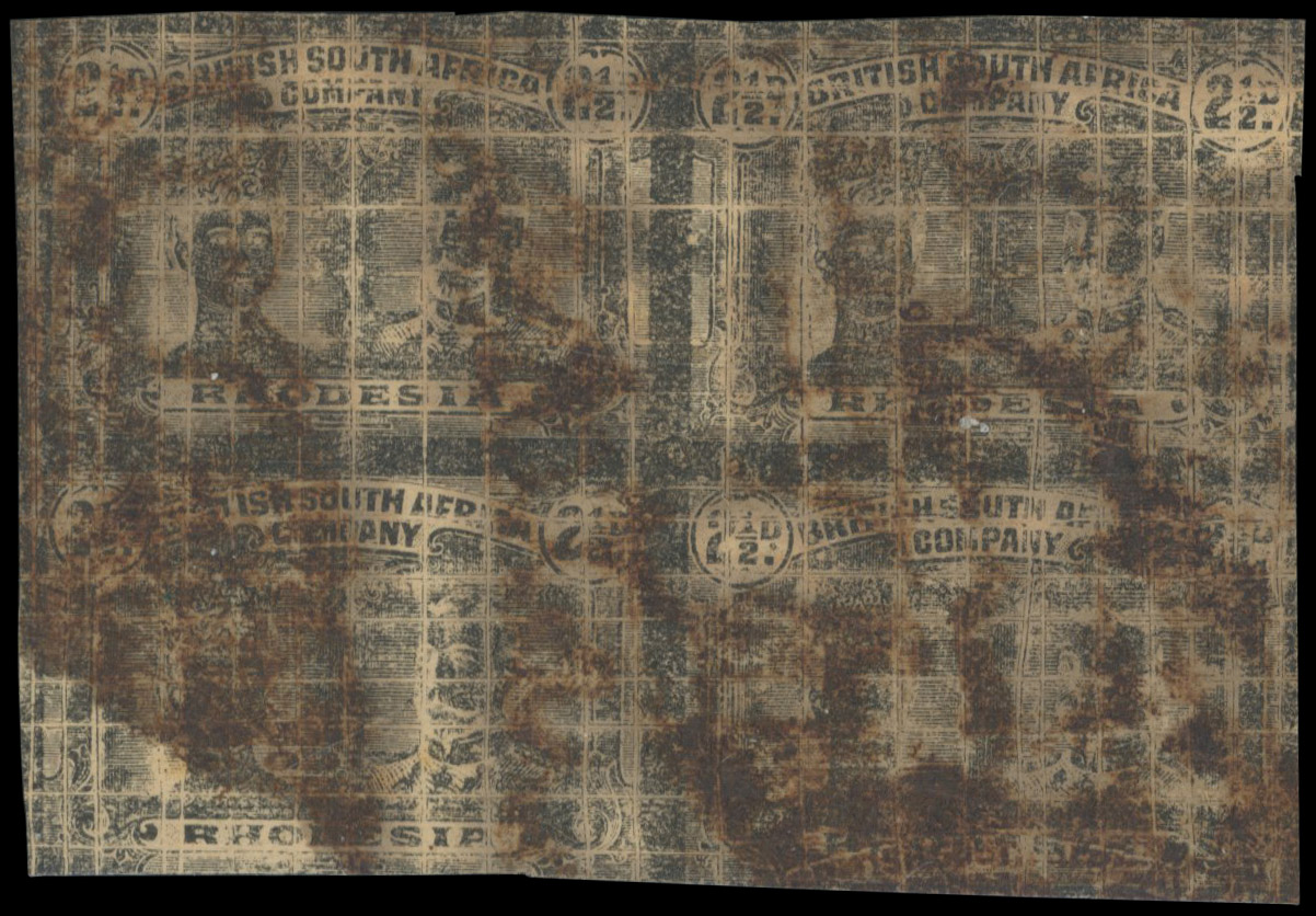 † Proof block from defaced plate