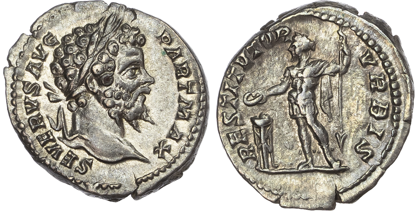 Septimius Severus (AD 193-211) AR Denarius, Laodicea ad Mare, AD 202, 3.42g. 