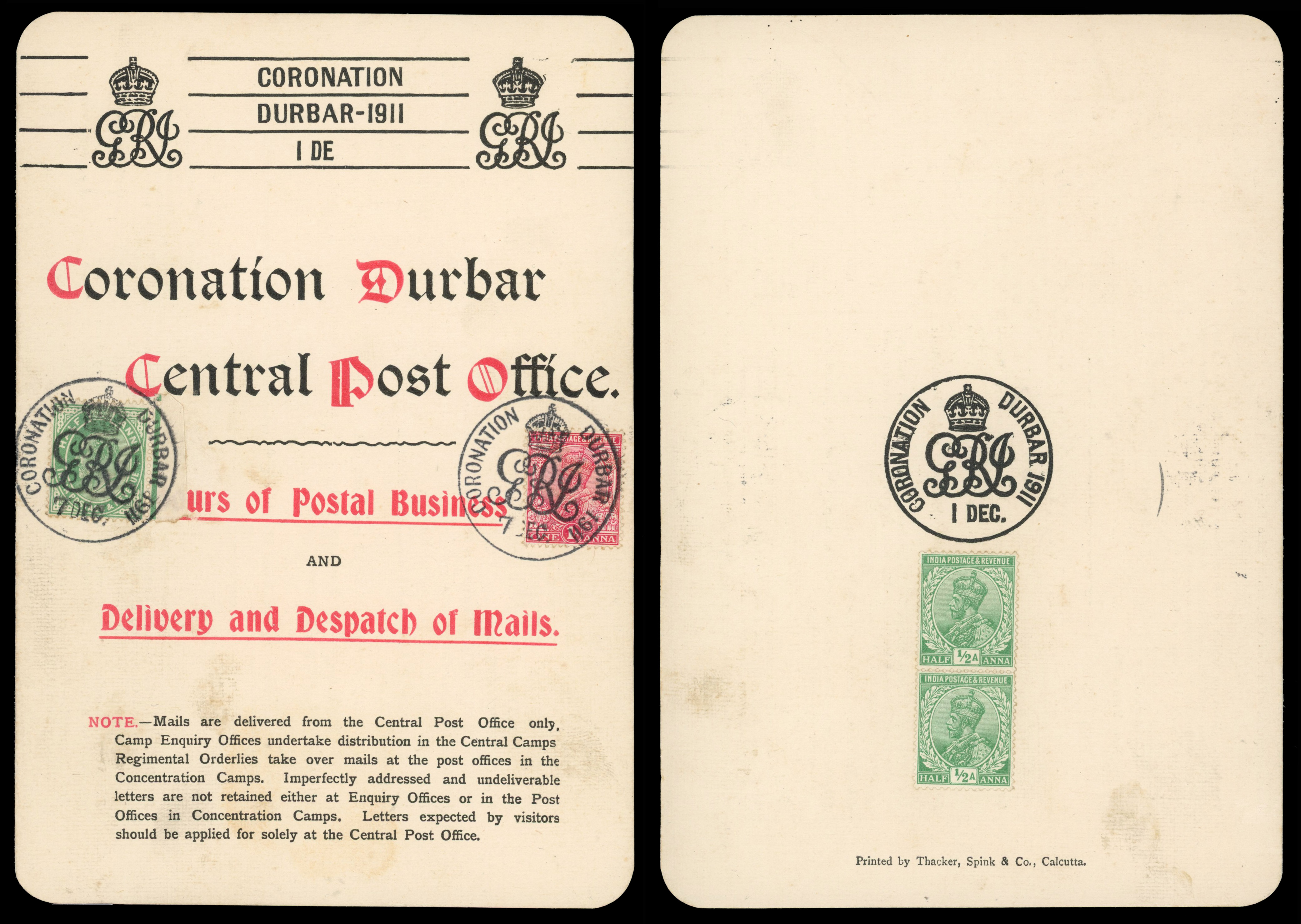 India 1903-11 Coronation Durbar cancels collection on cover