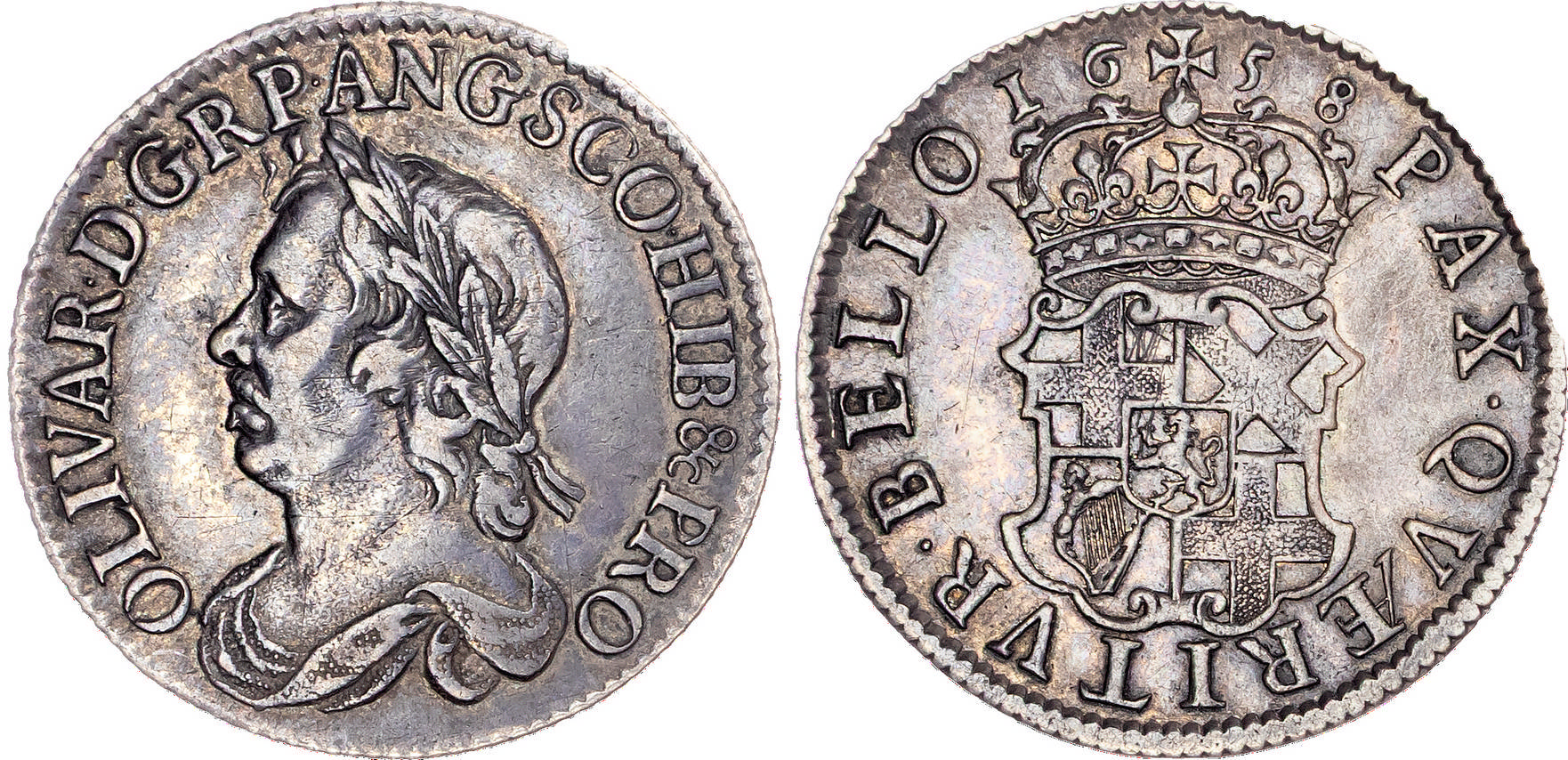 Oliver Cromwell (1656-1658) Shilling, 1658.