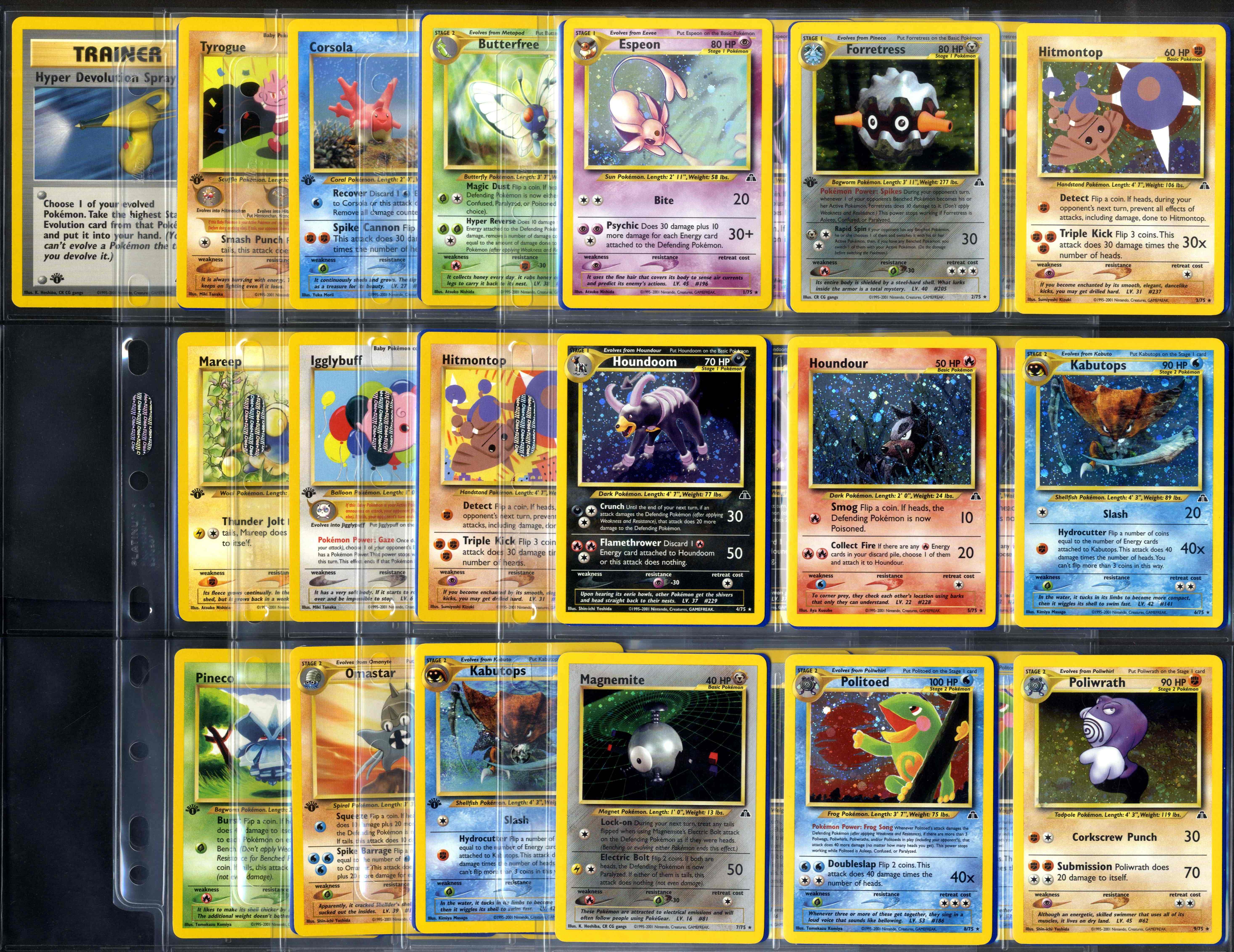 Pokémon TCG - Neo Discovery 1st Edition & Unlimited - Complete Set 75/75
