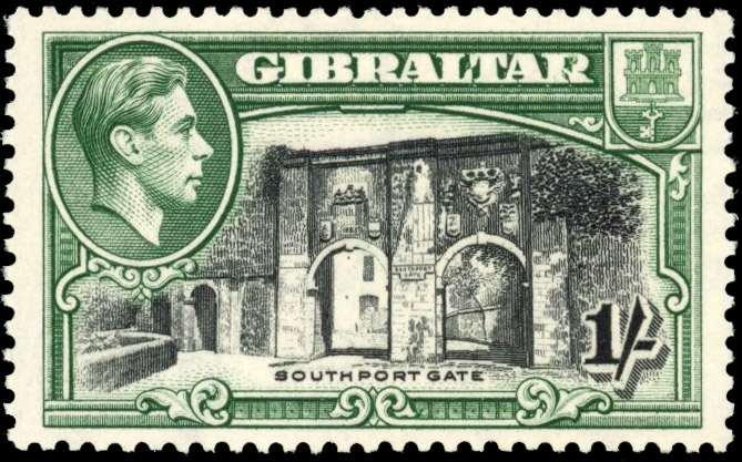 Gibraltar SG 127ba 1s broken 'R' mint