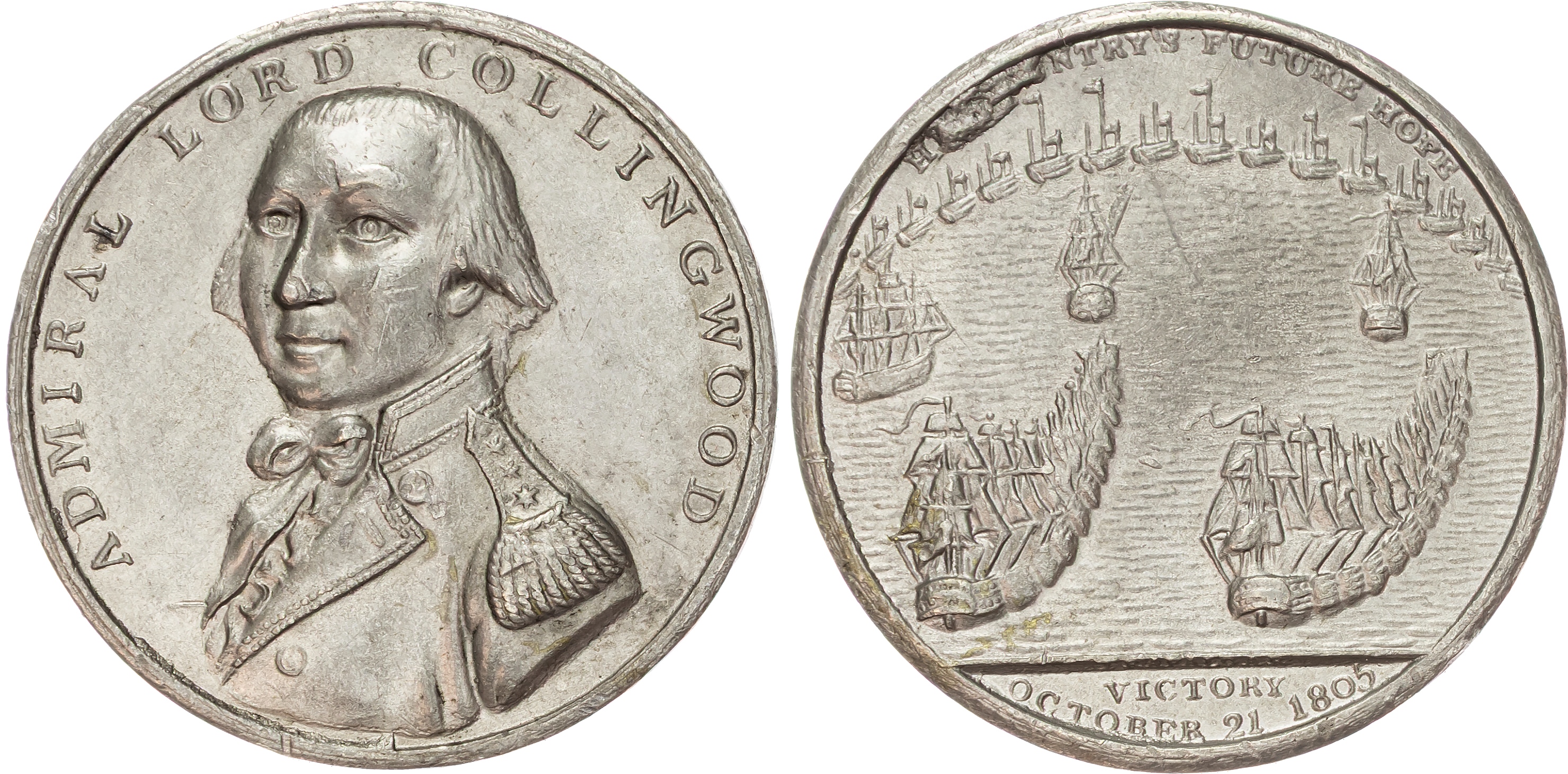 Battle of Trafalgar 1805, Lord Collingwood WM medal 1805, unsigned.