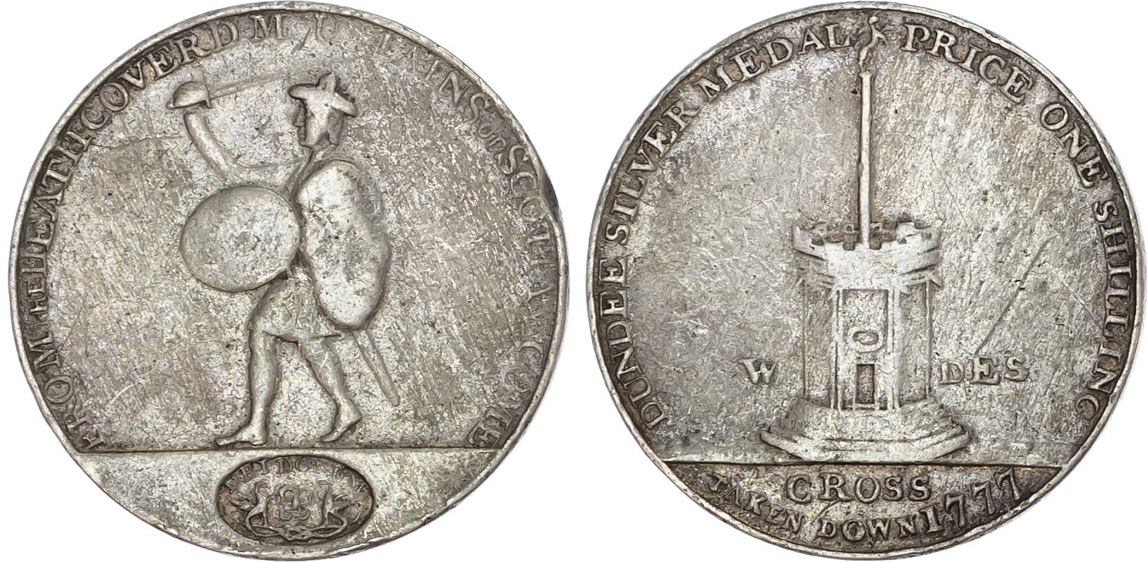 Scotland, Dundee. James Wright Jr, silver shilling.