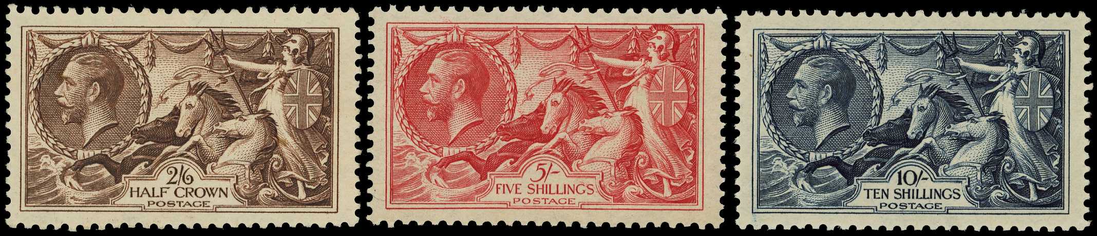 1934 re-engraved Seahorse set of three,...