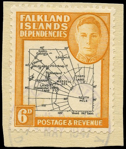 1946-49 "Thick Map" 6d black and orange, variety...