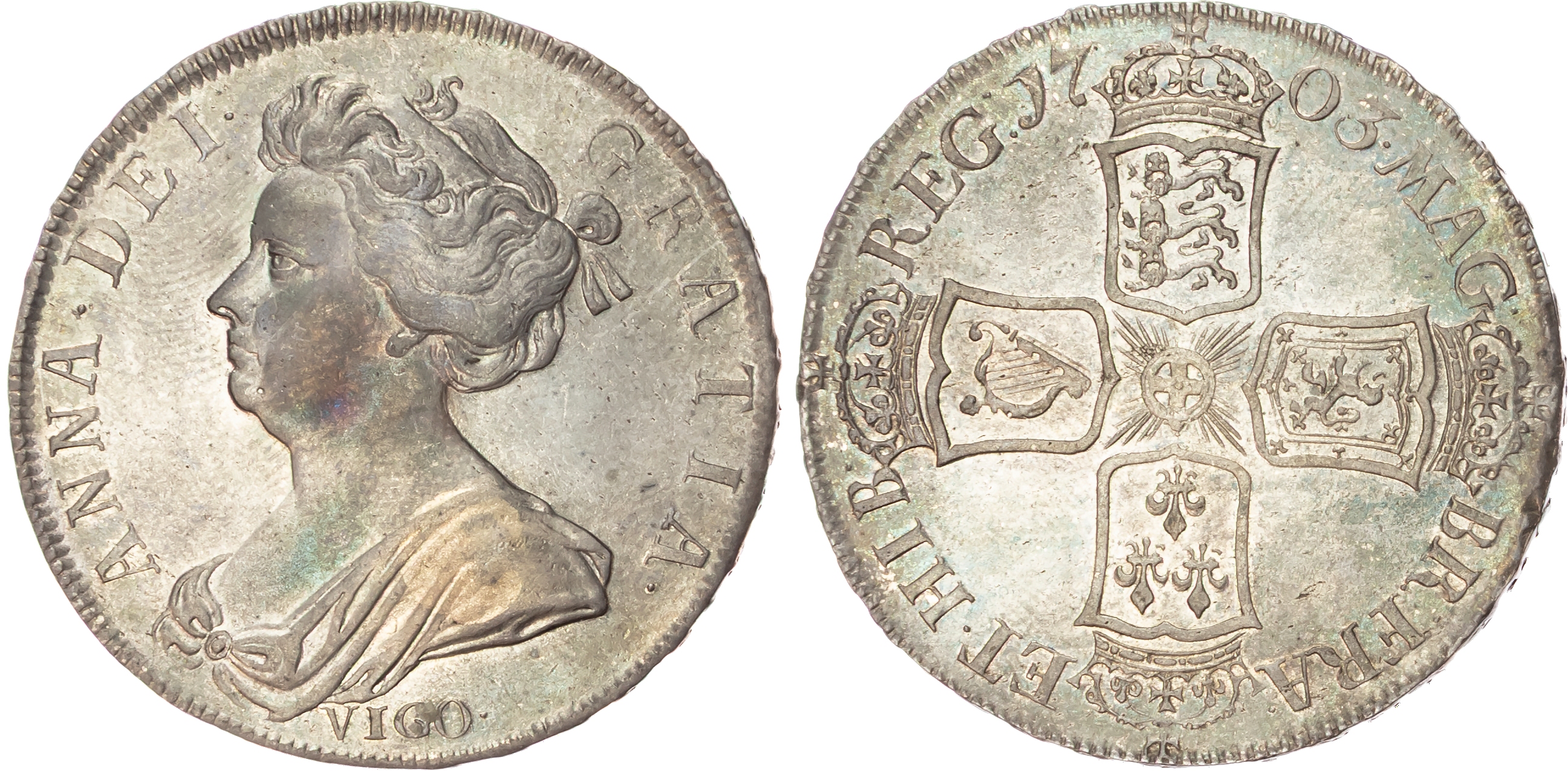 Anne (1702-14), Halfcrown, 1703 - VIGO