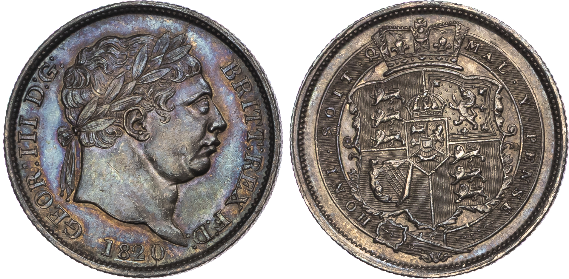George III (1760-1820), New Coinage (1816-1820), AR Shilling, 1820.