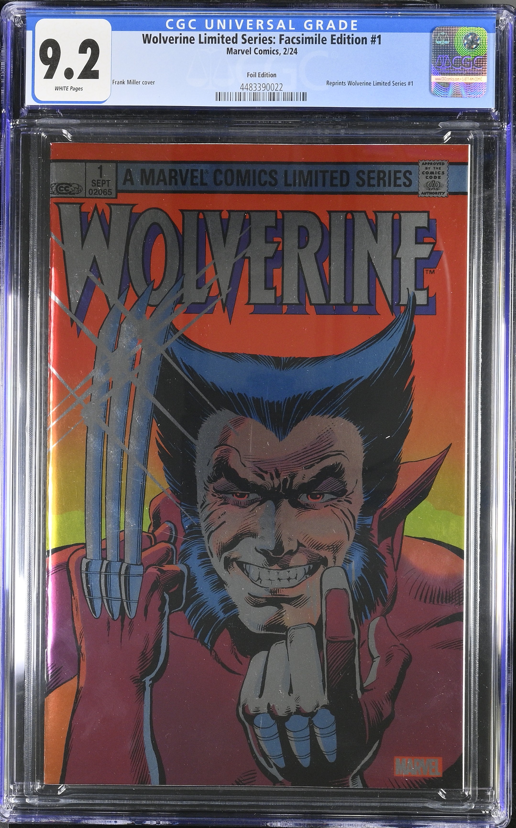 Wolverine #1 Facsimile (Marvel Comics 2024) CGC 9.2 Foil variant