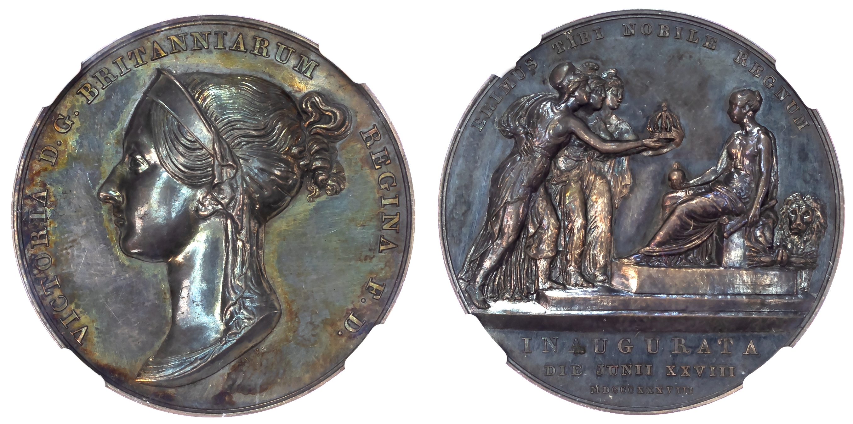 Victoria 1837-1901. Coronation 1838, official AR medal (36mm), dated 28 June 1838, by B. Pistrucci.