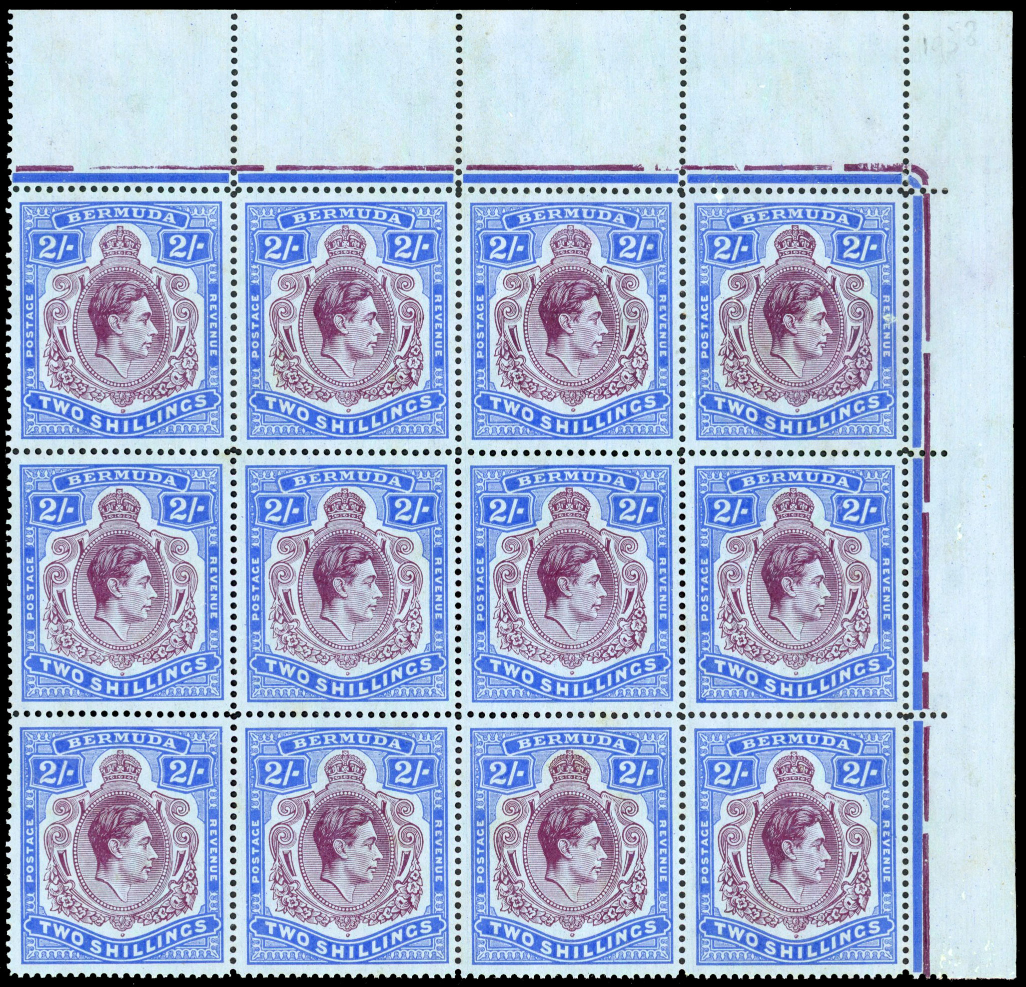 Bermuda SG 116b, bc block mint