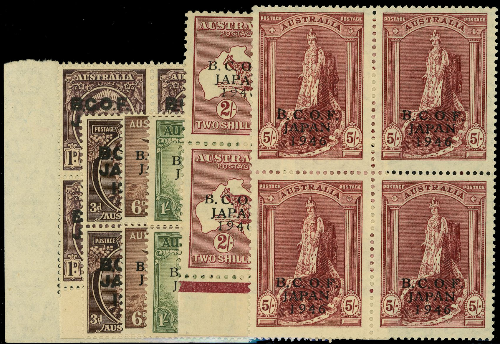 BCOF SG J1-7 blocks mint