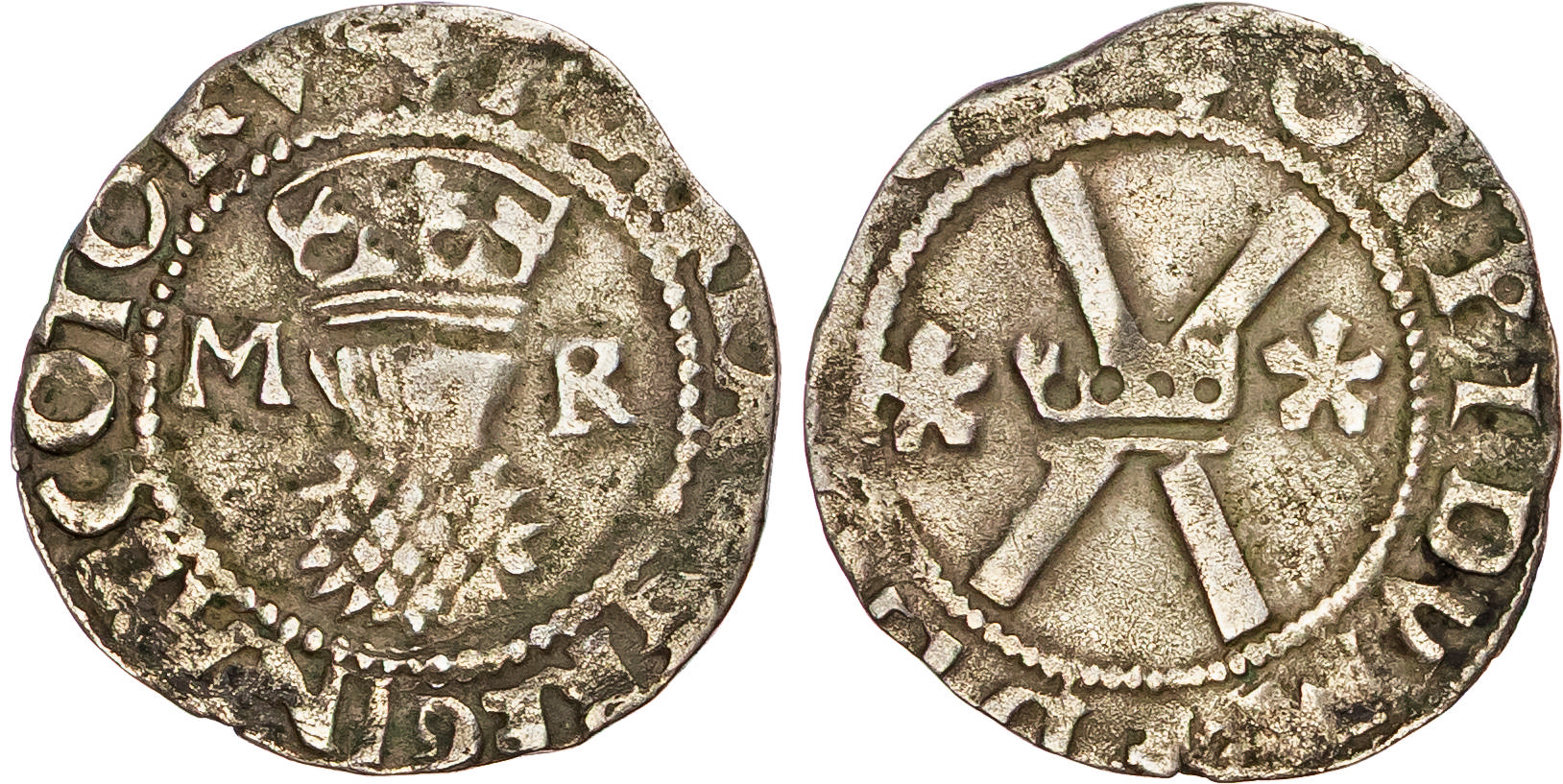 Scotland, Mary (1542-1567), BI Bawbee, First Period (1542-1558).